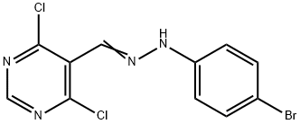 (E)-5-((2-(4-broMophenyl)hydrazono)Methyl)-4,6-dichloropyriMidine Structure