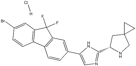 (S)-6-(5-(7-溴-9,9-二氟-9H-芴-2-基)-1H-咪唑-2-基)-5-氮杂螺[2.4]庚烷盐酸盐,2004675-25-4,结构式