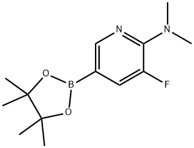 3-FLUORO-N,N-DIMETHYL-5-(4,4,5,5-TETRAMETHYL-1,3,2-DIOXABOROLAN-2-YL)PYRIDIN-2-AMINE Structure