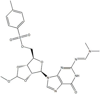 N-[(DiMethylaMino)Methylene]-2',3'-O-(MethoxyMethylene)guanosine 5'-(4-Methylbenzenesulfonate) Structure