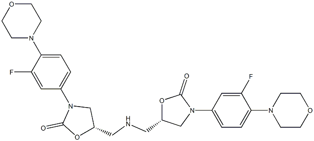 (5S,5'S)-5,5'-(Azanediylbis(Methylene))bis(3-(3-fluoro-4-Morpholinophenyl)oxazolidin-2-one) Structure