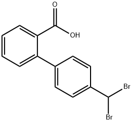 4'-(DibroMoMethyl)-[1,1'-biphenyl]-2-carboxylic Acid (TelMisartan IMpurity) Structure