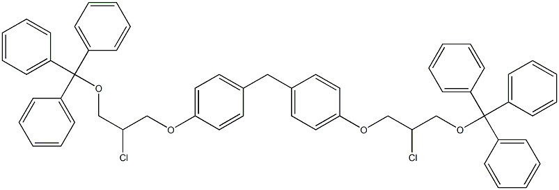 Bis(4-(2-chloro-3-(trityloxy)propoxy)phenyl)Methane Structure