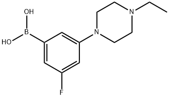 (3 -氟-5-(N-乙基哌嗪基))苯硼酸, 1704074-45-2, 结构式