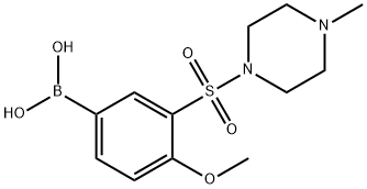 (4-甲氧基-3-((4-甲基哌嗪-1-基)磺酰)苯基)硼酸 结构式