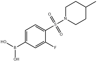(3-氟-4-((4-甲基哌啶-1-基)磺酰)苯基)硼酸,1704120-89-7,结构式