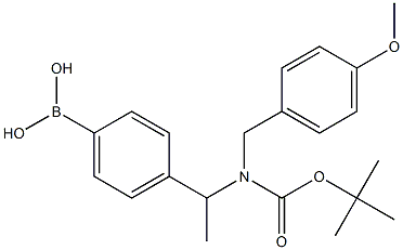 (4-(1-((叔-丁氧基羰基)(4-甲氧苄基)氨基)乙基)苯基)硼酸,1704096-66-1,结构式