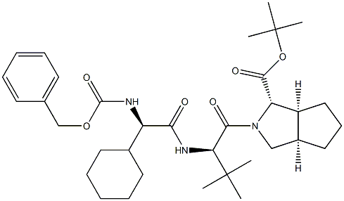 (1S,3aR,6aS)-tert-butyl 2-((R)-2-((R)-2-(((benzyloxy)carbonyl)aMino)-2-cyclohexylacetaMido)-3,3-diMethylbutanoyl)octahydrocyclopenta[c]pyrrole-1-carboxylate Struktur