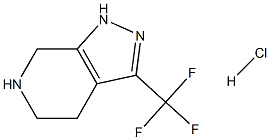 3-(トリフルオロメチル)-4,5,6,7-テトラヒドロ-1H-ピラゾロ[3,4-C]ピリジン塩酸塩 化学構造式