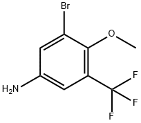 3-溴-4-甲氧基-5-(三氟甲基)苯胺 结构式