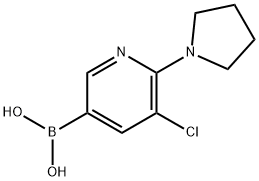 (5-クロロ-6-(ピロリジン-1-イル)ピリジン-3-イル)ボロン酸 化学構造式