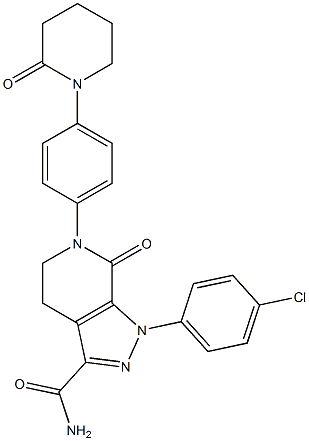 1-(4-chlorophenyl)-7-oxo-6-(4-(2-oxopiperidin-1-yl)phenyl)-4,5,6,7-tetrahydro-1H-pyrazolo[3,4-c]pyridine-3-carboxaMide 化学構造式