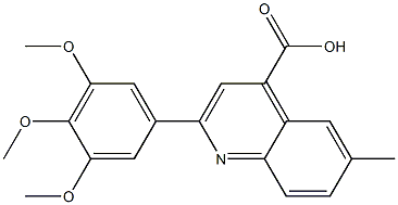 6-Methyl-2-(3,4,5-triMethoxyphenyl)quinoline-4-carboxylic acid 化学構造式