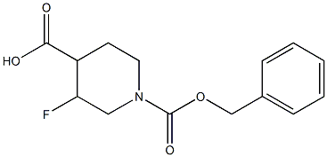 1-(benzyloxycarbonyl)-3-fluoropiperidine-4-carboxylic acid Struktur
