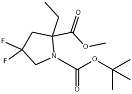 1-tert-butyl 2-Methyl 2-ethyl-4,4-difluoropyrrolidine-1,2-dicarboxylate, 1823265-23-1, 结构式