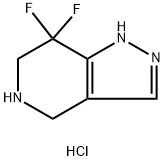 7,7-difluoro-4,5,6,7-tetrahydro-1H-pyrazolo[4,3-c]pyridine hydrochloride, 1864053-65-5, 结构式