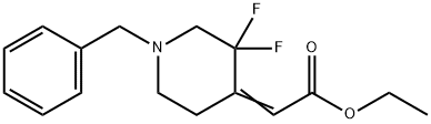 ethyl 2-(1-benzyl-3,3-difluoropiperidin-4-ylidene)acetate 化学構造式