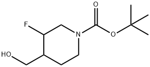 tert-butyl 3-fluoro-4-(hydroxyMethyl)piperidine-1-carboxylate 化学構造式