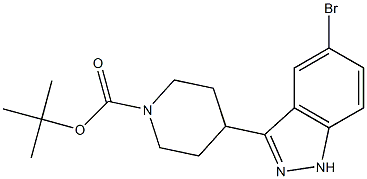 tert-butyl 4-(5-broMo-1H-indazol-3-yl)piperidine-1-carboxylate,,结构式