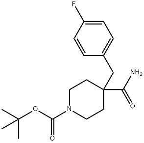 tert-butyl 4-carbaMoyl-4-(4-fluorobenzyl)piperidine-1-carboxylate 化学構造式