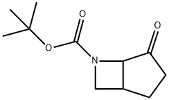 4-Oxo-6-aza-bicyclo[3.2.0]heptane-6-carboxylic acid tert-butyl ester Struktur