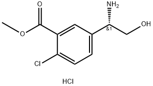 5-[(1S)-1-アミノ-2-ヒドロキシエチル]-2-クロロ安息香酸メチル塩酸塩 化学構造式