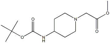 Methyl 2-(4-((tert-butoxycarbonyl)aMino)piperidin-1-yl)acetate 结构式