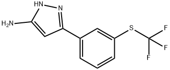 3-(3-(三氟甲硫基)苯基)-1H-吡唑-5-胺 结构式