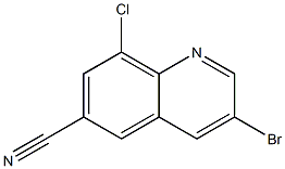 3-溴-8-氯喹啉-6-甲腈,,结构式