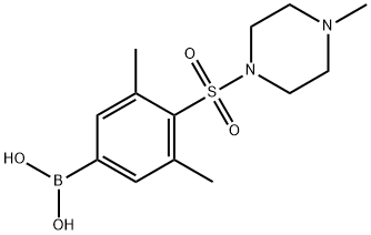 (3,5-二甲基-4-((4-甲基哌嗪-1-基)磺酰)苯基)硼酸 结构式