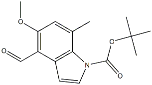 tert-butyl 4-forMyl-5-Methoxy-7-Methyl-1H-indole-1-carboxylate 结构式