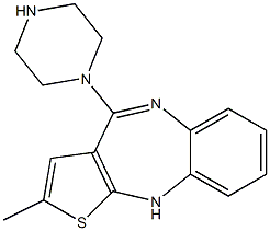 (E)-2-Methyl-4-(piperazin-1-yl)-10H-benzo[b]thieno[2,3-e][1,4]diazepine Struktur