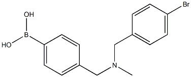 (4-(((4-ブロモベンジル)(メチル)アミノ)メチル)フェニル)ボロン酸 化学構造式