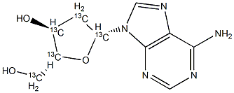 2'-Deoxyadenosine-1',2',3',4',5'-13C5 Structure