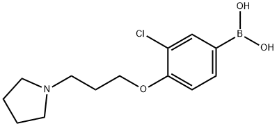 3-氯-4-(3-(吡咯烷-1-基)丙氧基)苯基)硼酸 结构式