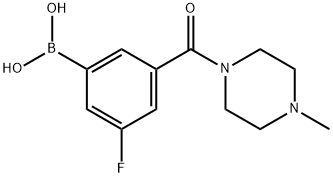 (3-氟-5-(4-甲基哌嗪-1-羰基)苯基)硼酸 结构式