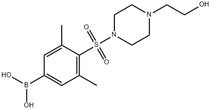 (4-((4-(2-hydroxyethyl)piperazin-1-yl)sulfonyl)-3,5-diMethylphenyl)boronic acid Structure