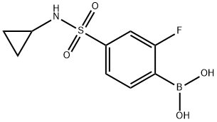 (4-(N-环丙基氨磺酰)-2-氟苯基)硼酸, 1704097-24-4, 结构式