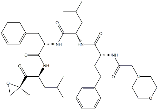 (S)-4-Methyl-N-((S)-1-(((S)-4-Methyl-1-((R)-2-Methyloxiran-2-yl)-1-oxopentan-2-yl)aMino)-1-oxo-3-phenylpropan-2-yl)-2-((R)-2-(2-MorpholinoacetaMido)-4-phenylbutanaMido)pentanaMide Structure