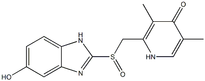 2-(((5-hydroxy-1H-benzo[d]iMidazol-2-yl)sulfinyl)Methyl)-3,5-diMethylpyridin-4(1H)-one 化学構造式