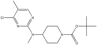 4-[(4-Chloro-5-methyl-pyrimidin-2-yl)-methyl-amino]-piperidine-1-carboxylic acid tert-butyl ester 化学構造式