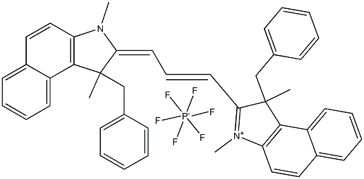 1-benzyl-2-((1E,3E)-3-(1-benzyl-1,3-diMethyl-1H-benzo[e]indol-2(3H)-ylidene)prop-1-en-1-yl)-1,3-diMethyl-1H-benzo[e]indol-3-iuM hexafluorophosphate(V) Structure