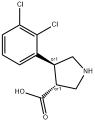 (+/-)-trans-4-(2,3-dichloro-phenyl)-pyrrolidine-3-carboxylic acid Struktur