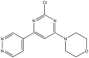 4-(2-Chloro-6-pyridazin-4-yl-pyriMidin-4-yl)-Morpholine 化学構造式