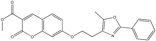 7-[2-(5-Methyl-2-phenyl-oxazol-4-yl)-ethoxy]-2-oxo-2H-chroMene-3-carboxylic acid Methyl ester,,结构式