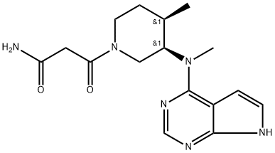 3-((3R,4R)-4-Methyl-3-(Methyl(7H-pyrrolo[2,3-d]pyriMidin-4-yl)aMino)piperidin-1-yl)-3-oxopropanaMide Struktur