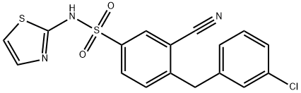 4-(3-chlorobenzyl)-3-cyano-N-(thiazol-2-yl)benzenesulfonaMide Structure