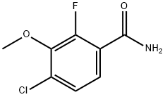 4-クロロ-2-フルオロ-3-メトキシベンズアミド 化学構造式