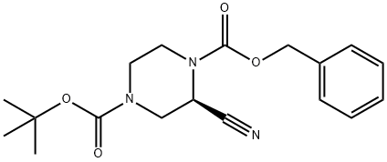 (R)-1-benzyl 4-tert-butyl 2-cyanopiperazine-1,4-dicarboxylate Structure