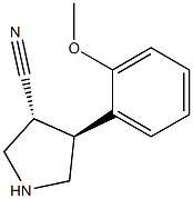 (3R,4S)-4 - (2 - 甲氧基苯基)吡咯烷-3 - 腈,,结构式